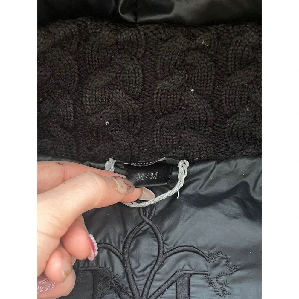Mackage Black Puffer Coat Fur Hood Zip Front Pockets Warm Winter Womens Medium - Picture 4 of 13
